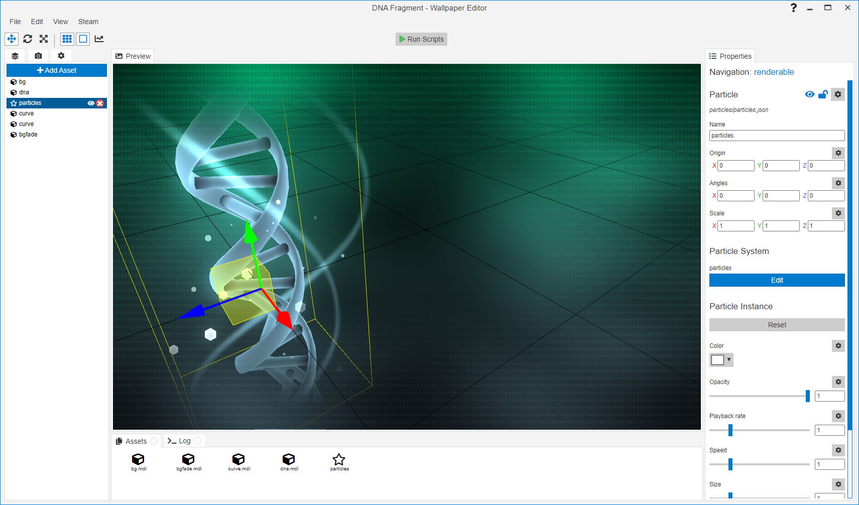 Wallpaper Engine editor interface